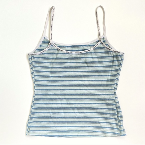 Calvin Klein blue teal striped matching bra top - Picture 3 of 8